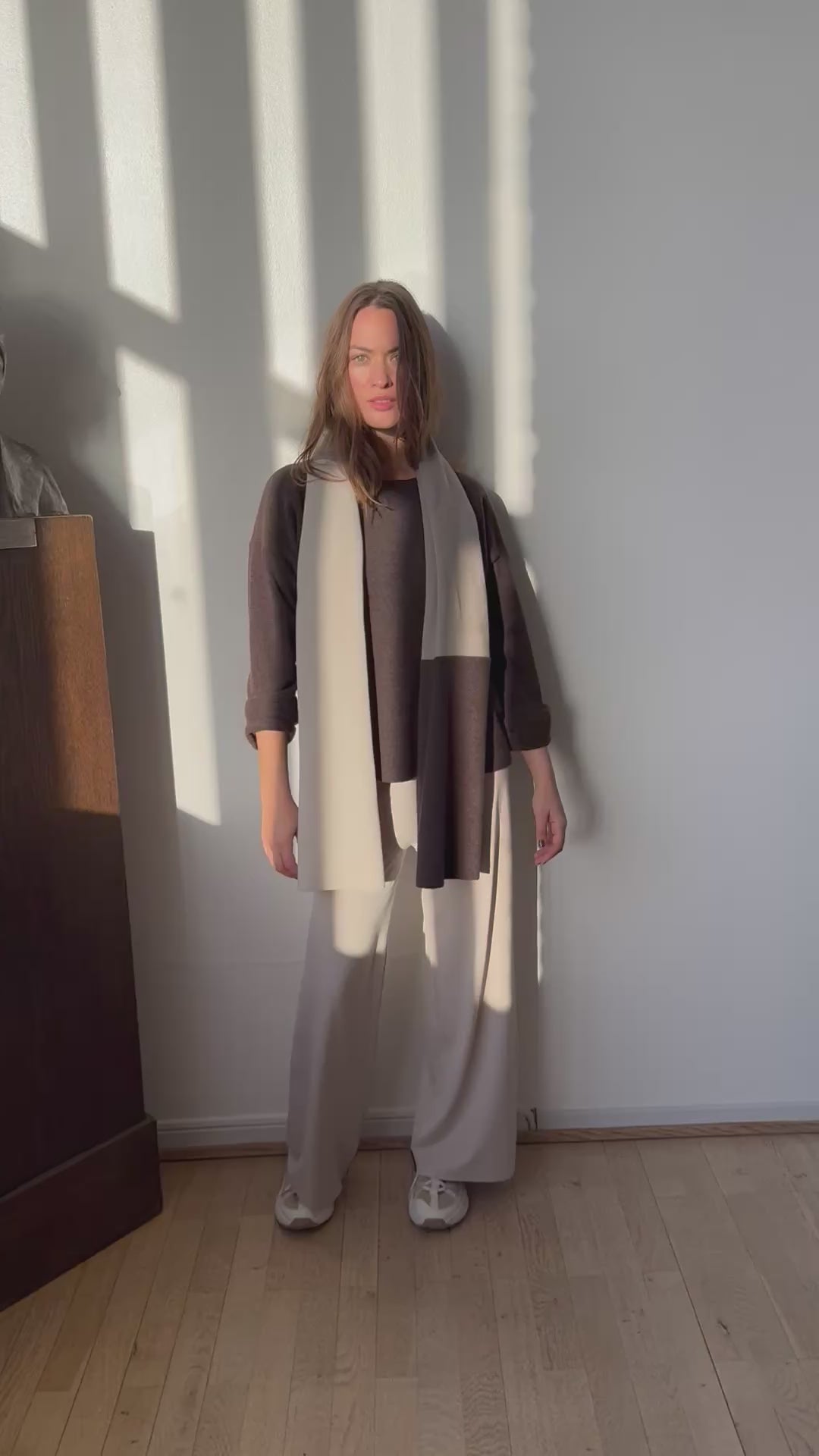 HENRIETTE STEFFENSEN COPENHAGEN NO WASTE SCARF - 4063NW SCARFS CHOCOLATE/ELEPH/KIT 324