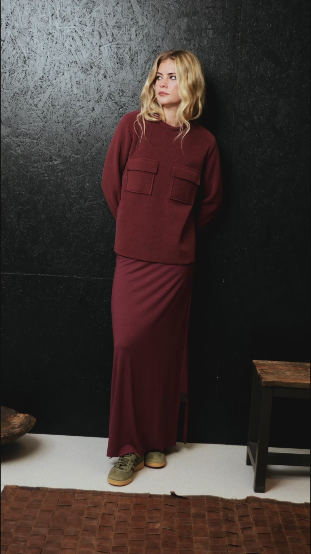HENRIETTE STEFFENSEN COPENHAGEN SKIRT LONG - 98033 NEDERDELE BORDEAUX 474