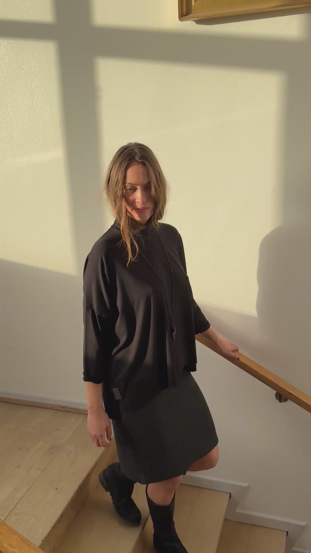 HENRIETTE STEFFENSEN COPENHAGEN BLOUSE W/NECKLACE - 96100 BLUSER BLACK 900