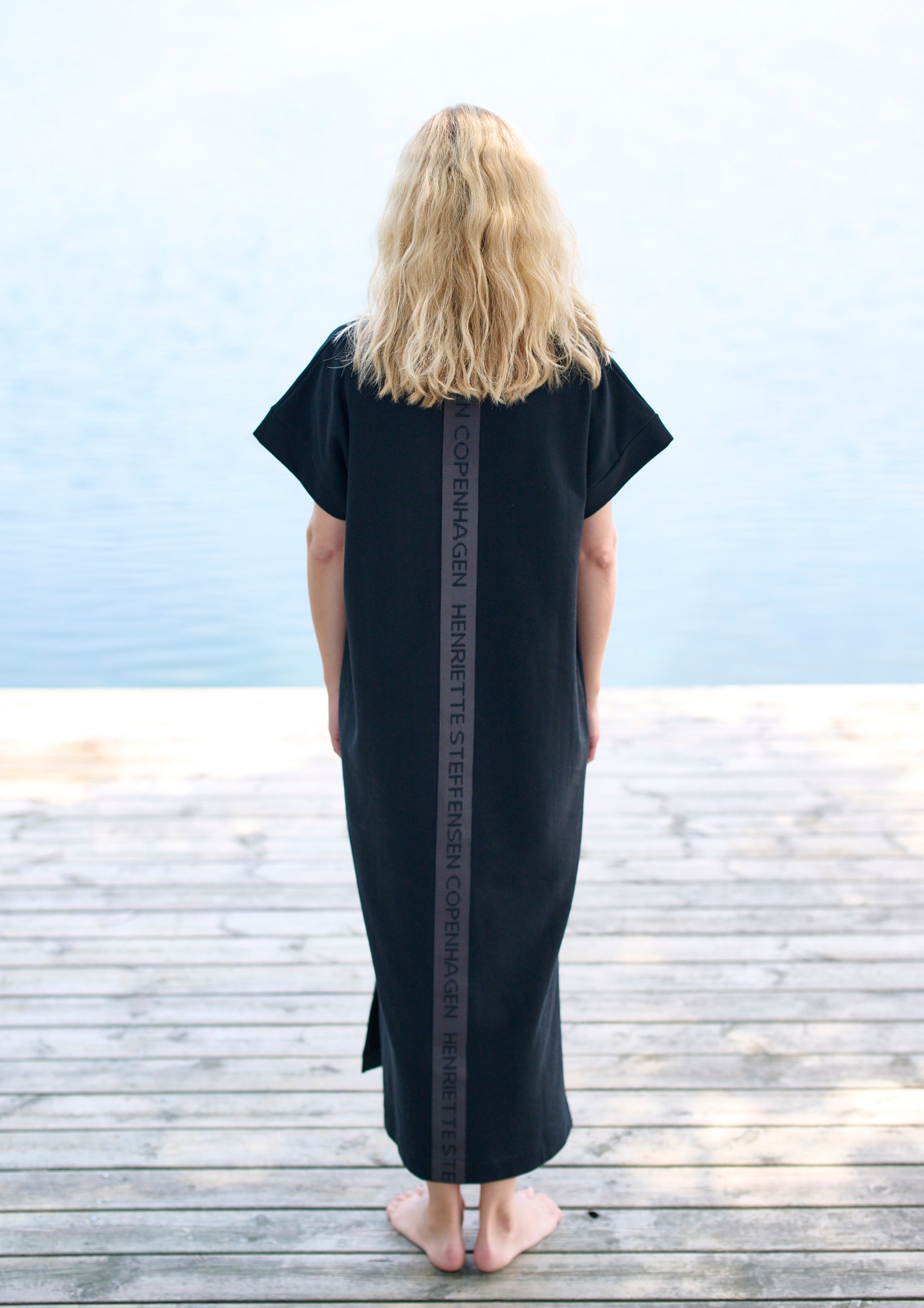 HENRIETTE STEFFENSEN COPENHAGEN LONG DRESS - 73402 DRESS cotton BLACK 900