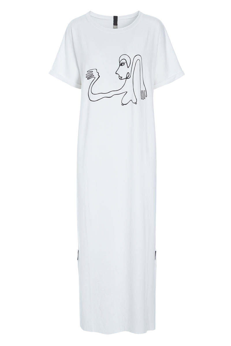 HENRIETTE STEFFENSEN COPENHAGEN LONG DRESS WITH PRINT - 98038 DRESSES jersey WHITE 816