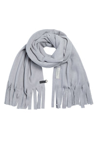 SCARF WITH FRINGES - 4077 - GREY BLUE